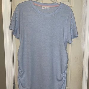 blue maternity top